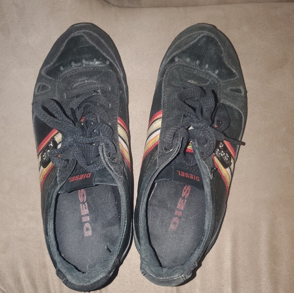 DIESEL sneakers black leather and rubber - Picture 6 of 12